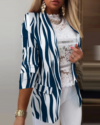 JOVIE | Elegant Printed Shawl Collar Blazer