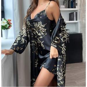 ELSIE | Satin Night Gown 2-Piece Set